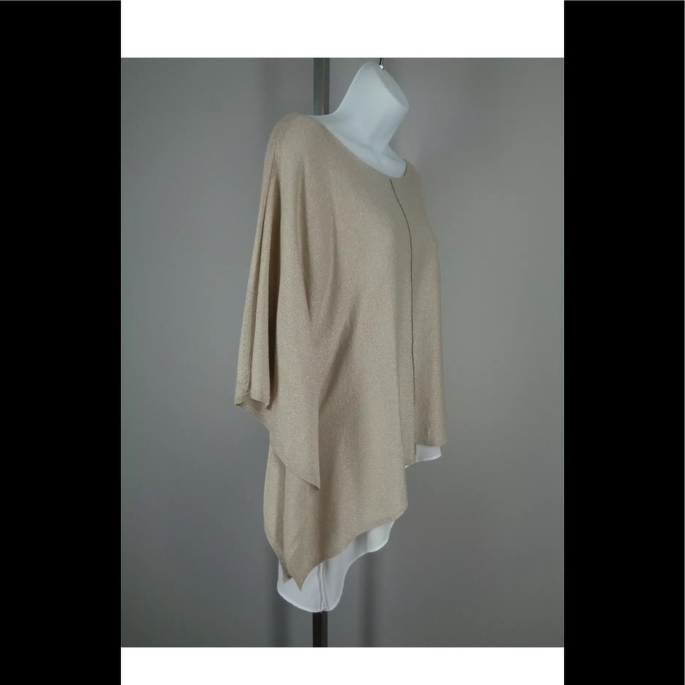 White House Black Market Asymmetric Layer Poncho Blouse XS